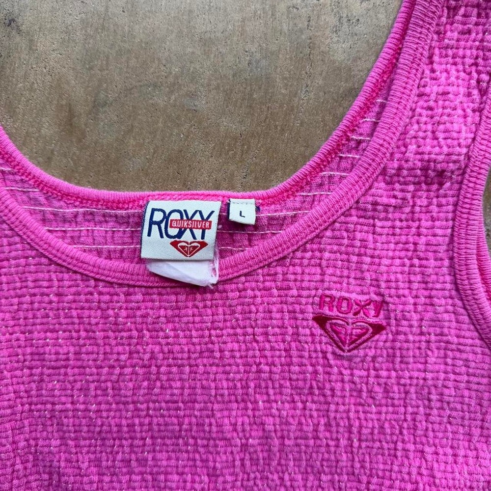 Vintage y2k Roxy pink tank top with textured weave - Picture 3 of 7
